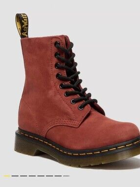 Dr. Martens Burgundy Suede Lace-Up Boots